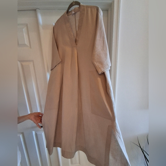 Johnny Was Calme Linen V‑Neck Kaftan Midi Dress NWOT size medium - Picture 13 of 13